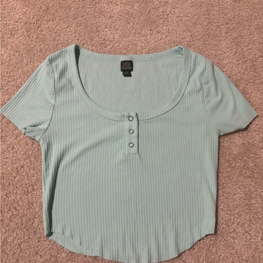 Wild Fable Mint Green Ribbed Crop Top